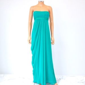 NWT! BCBGMAXAZRIA Strapless Draped Chiffon Gown